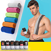 Cooling Towel Eco-friendly Non Slip Quick Dry Chinlon Nylon for Yoga 30100 cm Black White Sky Blue