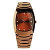 Copper Tone Stainless Steel Round Shape Diamond Quartz Wrist Watch For Men