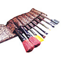 Cosmetic Brush Set (Brown,  8 brushes)