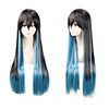 Cosplay Cosplay Cosplay Wigs Unisex Neat Bang 80 inch Heat Resistant Fiber Natural Straight Black Anime Wig
