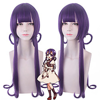 Cosplay Costume Wig Cosplay Wig Aoi Akane Toilet-bound Hanako-kun Curly With Bangs Wig Very Long Purple Synthetic Hair 30 inch Women