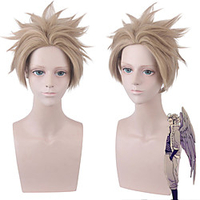 Cosplay Costume Wig Cosplay Wig Hawkes My Hero Academia / Boku No Hero Straight Layered Haircut Wig Short Light Brown Synthetic Hair 12 inch Men