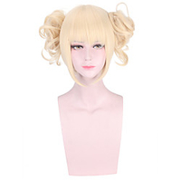 Cosplay Costume Wig Cosplay Wig HimHimiko Toga My Hero Academia / Boku No Hero Curly With 2 Ponytails Neat Bang Wig Blonde Long Blonde Synthetic Hair 14 inch Women