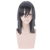 Cosplay Costume Wig Cosplay Wig Iguro Obanai Demon Slayer Straight With Bangs Wig Medium Length Black Synthetic Hair 14 inch Women