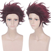 Cosplay Costume Wig Cosplay Wig Kamado Tanjirou Demon Slayer Curly Asymmetrical Wig Short Brown Synthetic Hair 12 inch Men