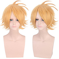 Cosplay Costume Wig Cosplay Wig Kaminari Denki My Hero Academia / Boku No Hero Curly Asymmetrical Wig Blonde Short Blonde Synthetic Hair 14 inch Men