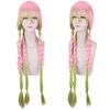 Cosplay Costume Wig Cosplay Wig Kanroji Mitsuri Demon Slayer kinky Straight With Bangs Wig Pink Very Long Pink Synthetic Hair 40 inch Women