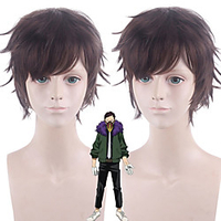 Cosplay Costume Wig Cosplay Wig My Hero Academia / Boku No Hero kinky Straight Short Bob Wig Short Brown Synthetic Hair 12 inch Men