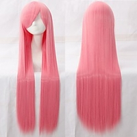 Cosplay Costume Wig Cosplay Wig Natural Straight With Bangs Wig Long A15 A16 A17 A18 A19 Synthetic Hair 40 inch Women