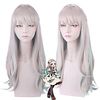 Cosplay Costume Wig Cosplay Wig Nene Yashiro Toilet-bound Hanako-kun Curly With Bangs Wig Very Long Grey Synthetic Hair 32 inch Women