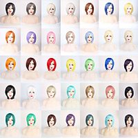 Cosplay Costume Wig Cosplay Wig Straight Bob Wig Black / Blonde Short A16 A17 A18 A19 A20 Synthetic Hair 10 inch Men