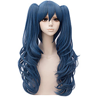 Cosplay Costume Wig Costume Accessories Synthetic Wig Straight With Headband Wig Long Black / Smoke Blue Synthetic Hair 22 inch Women