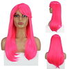 Cosplay Costume Wig Synthetic Wig Cosplay Wig Straight Natural Straight Side Part Wig PinkRed Synthetic Hair Women