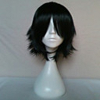 Cosplay Costume Wig Synthetic Wig Cosplay Wig Straight Straight With Bangs Wig Short Black Synthetic Hair Women
