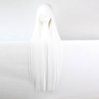 Cosplay Costume Wig Synthetic Wig Straight Straight Asymmetrical Wig Long White Synthetic Hair Women