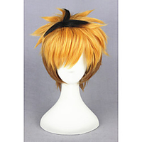 Cosplay Costume Wig Synthetic Wig Straight Straight Wig Blonde Short Yellow Synthetic Hair Blonde