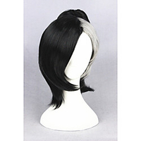 Cosplay Costume Wig Synthetic Wig Straight Straight With Ponytail Wig Short Natural Black Synthetic Hair Women
