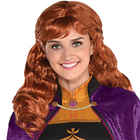 Cosplay Wig Anna Anna Wavy Middle Part Wig Medium Length Dark Brown Synthetic Hair Women