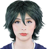 Cosplay Wig Apollo Curly Asymmetrical Wig Short Green Synthetic Hair Women