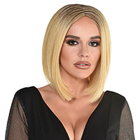 Cosplay Wig Blond Revenge Straight Middle Part Wig Medium Length Blonde Synthetic Hair Women