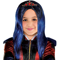 Cosplay Wig Child Evie Straight Middle Part Wig Medium Length Lake Blue Synthetic Hair Women