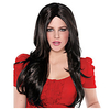 Cosplay Wig Espresso Brunette Curly Middle Part Wig Long Black Synthetic Hair Women