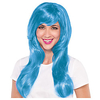 Cosplay Wig Glamorous Long Light Blue Straight Pixie Cut With Bangs Wig Long Light Blue Synthetic Hair Women