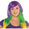 Cosplay Wig Glamorous Mardi Gras Loose Curl Asymmetrical Wig Long Purple Synthetic Hair Women