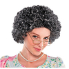 Cosplay Wig Grandma Curly Layered Haircut Wig Short Black Synthetic Hair Women