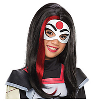 Cosplay Wig Katana Straight Middle Part Wig Long Black Synthetic Hair Women