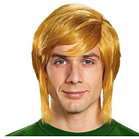Cosplay Wig Link Curly With Bangs Wig Medium Length Blonde Synthetic Hair Men