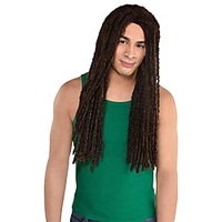 Cosplay Wig Long Dreadlocks Afro Plaited Middle Part Braid Wig Medium Length Brown Synthetic Hair Men