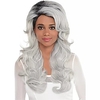 Cosplay Wig Luscious Gray Curly Asymmetrical Wig Long Grey Synthetic Hair Women