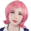 Cosplay Wig Princess Dark Pink Mix Chronus Curly Asymmetrical Wig Short Pink Synthetic Hair Women