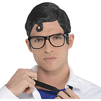 Cosplay Wig Superman Curly Asymmetrical Wig Short Black Synthetic Hair Men