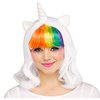 Cosplay Wig Unicorn Loose Curl Middle Part Wig Medium Length Rainbow Synthetic Hair Women