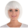 Cosplay Wig White Bob Straight Bob Neat Bang Wig Short White Synthetic Hair Women