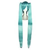 Cosplay Wigs Vocaloid Mikuo Blue Extra Long / Straight Anime Cosplay Wigs 120 CM Heat Resistant Fiber Male / Female