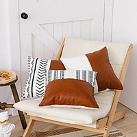 Cotton Canvas Printed Leather Double Sofa Cushion Cover Geometric miniinthebox
