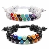 couple bracelet - natural lava stone amp; turquoise chakra bead bracelets for essential oil diffuser stress relief yoga beads 7 chakras anxiety bracelet for women men