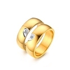 Couple Rings Cubic Zirconia Crossover Golden Cubic Zirconia Titanium Steel Relationship Tassel Vintage Fashion / Women