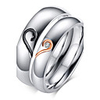 Couple Rings Cubic Zirconia Silver Zircon Titanium Steel Gold Plated Heart Love Friendship Ladies Birthstones everyday / Women