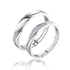 Couple Rings Cubic Zirconia Twisted Silver Sterling Silver Zircon Love Friendship Ladies Bridal 2pcs One Size / Couple