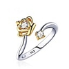 Couple Rings Diamond Two tone White Gold Gold Plated Crown Fashion One-piece Suit One Size / Women