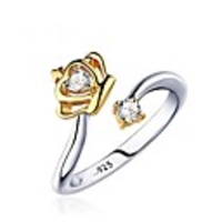 Couple Rings Diamond Two tone White Gold Gold Plated Crown Fashion One-piece Suit One Size / Women