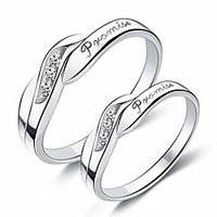 Couple Rings Geometrical Silver Copper Silver-Plated Precious Fashion 2pcs Adjustable / Couple