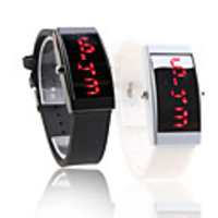 Couple Silicone Band Red LED Sports Wrist Watch