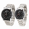 Couple Style New Water Resistant Unisex Steel Analog Quartz Wrist Watch (Silver)