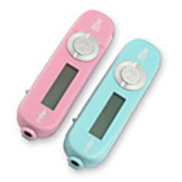 Couple Style Plug-in TF Card Reader MP3 Music Player with LCD Displaying (Pink Light Blue, 2-Pack)