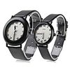 Couple Style Unisex PU Analog Quartz Wrist Watch (Black)